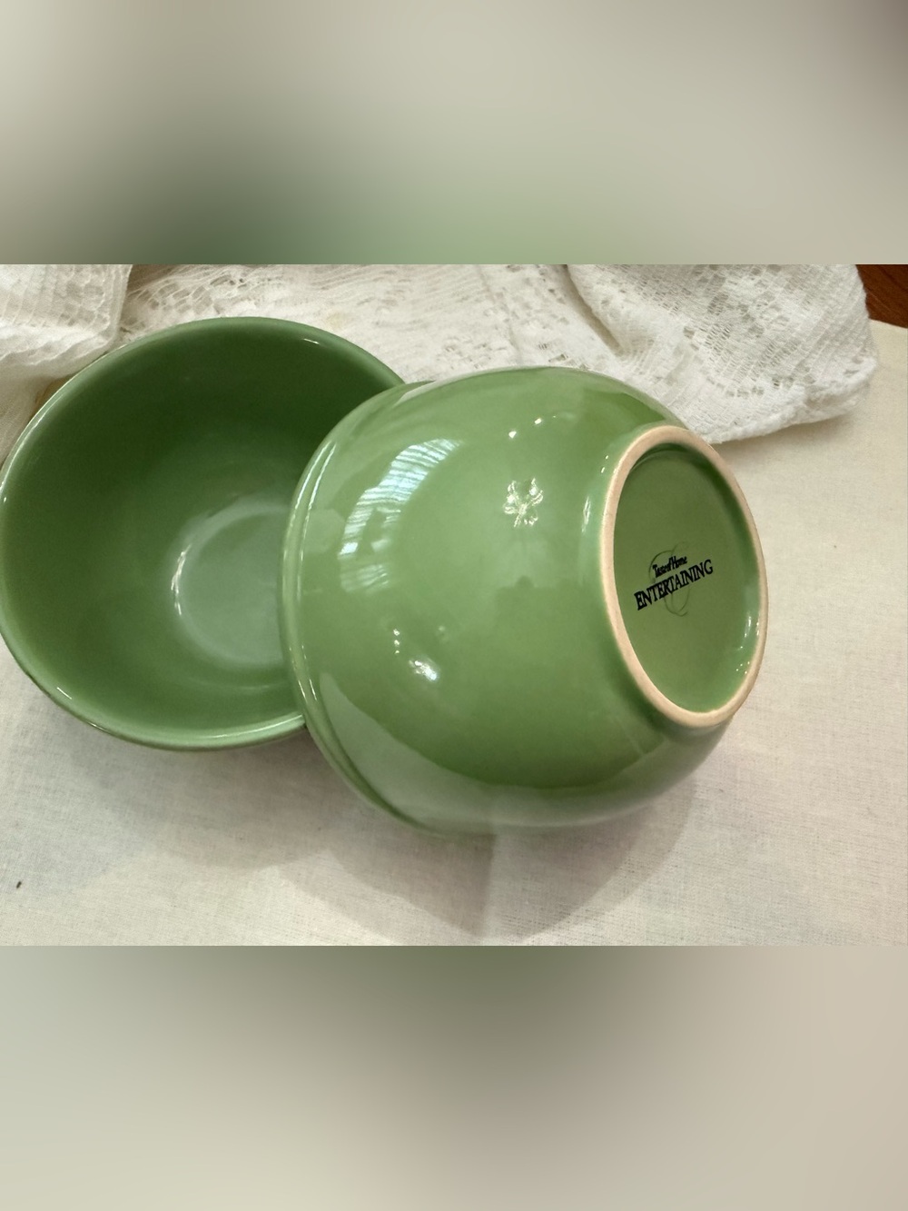 Southern Living taste of home Entertainment-Green Ceramic small dip Bowls -2